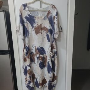 Artistic Brushstroke Midi Dress